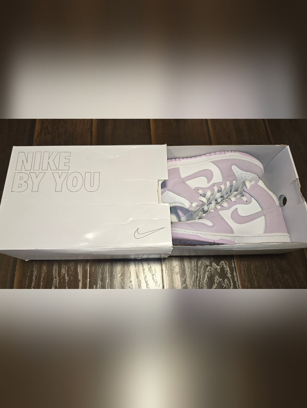 Custom Nike High Dunk Shoes Sneakers light purple lilac womens 7 Dunks Air force